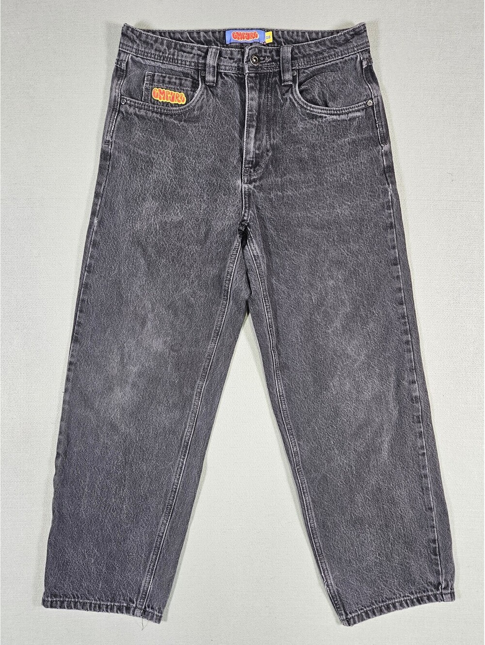 Empyre Mens Washed Black Baggy Loose Fit Skate Jeans 28